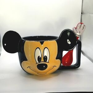 Disney Parks 3D Mickey Mouse Mug with Spoon‎ Vintage Dead Stock NWT